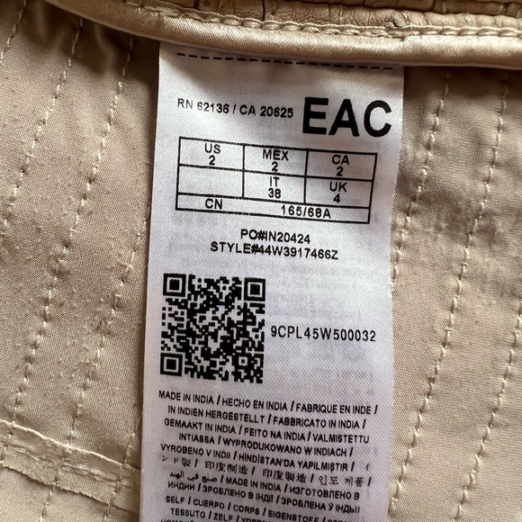 MARCIANO White Shayna Drape Leather Jacket Size 2 - Picture 5 of 6